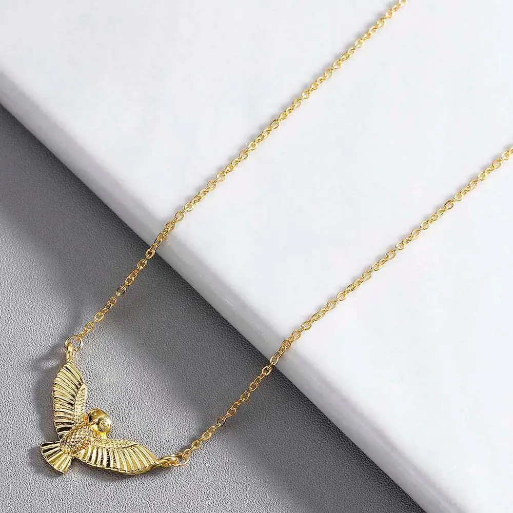 Ожерелье Chandler в виде совы милое ожерелье птицы позолоченное с подвеской