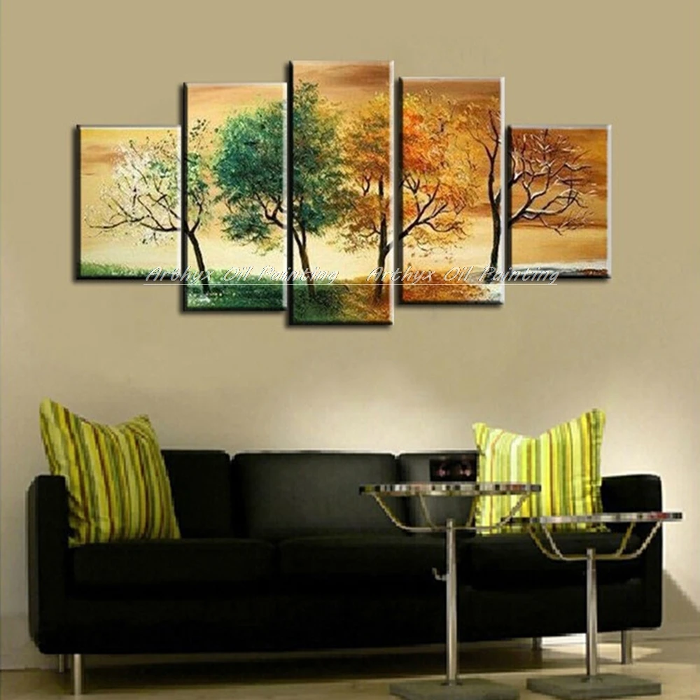 Arthyx ручная роспись дерева масляная живопись на холсте белый зеленый красный