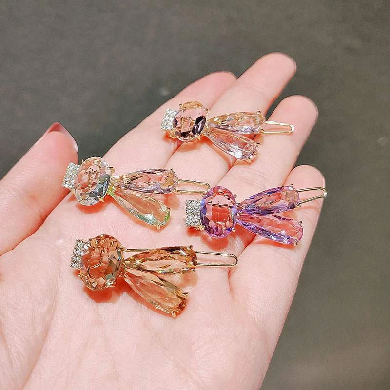 

20 PCS/lot Premium Rabbit Crystal Hairpin Liu Haibin Clip Net Celebrity Girl Clip Headdress Side Frog Buckle Word Clip