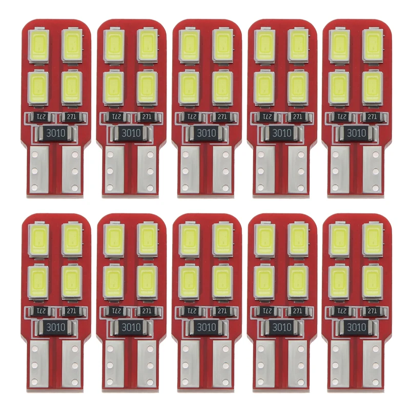 10 шт. T10 8SMD 5630 Светодиодный Canbus Error Free Авто Автомобильные стояночные огни W5W 194 5730