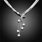 Ожерелье из серебра 925 пробы в виде змеи с пятью сердцами