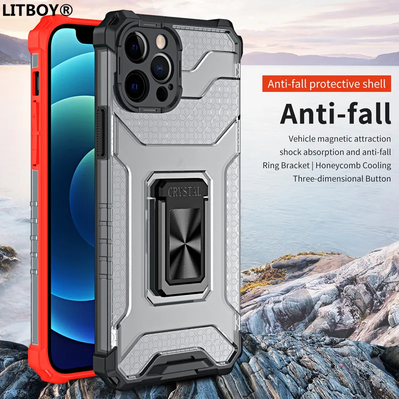 

Bracket Armor Shockproof Phone Case For iPhone 13 11 12 Pro Max 12 Mini XR X XS Max 7 8 Plus SE 2020 Heat Dissipation Back Cover