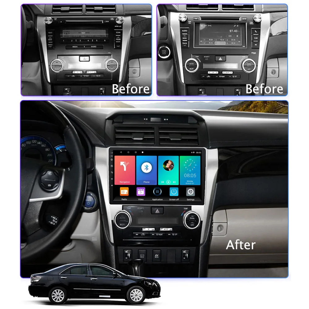 Easteregg головное устройство 2 DIN 10 1 дюймов 2.5D Android 8 GPS навигация для Toyota camry 2012 2013 2014 |