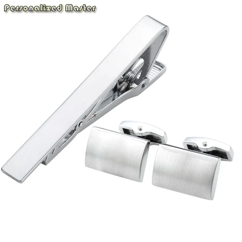 Набор мужских запонок и зажимов для галстука из нержавеющей стали|Другие