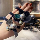 Корейский горный хрусталь резинки для волос с жемчужинами, цвета на выбор