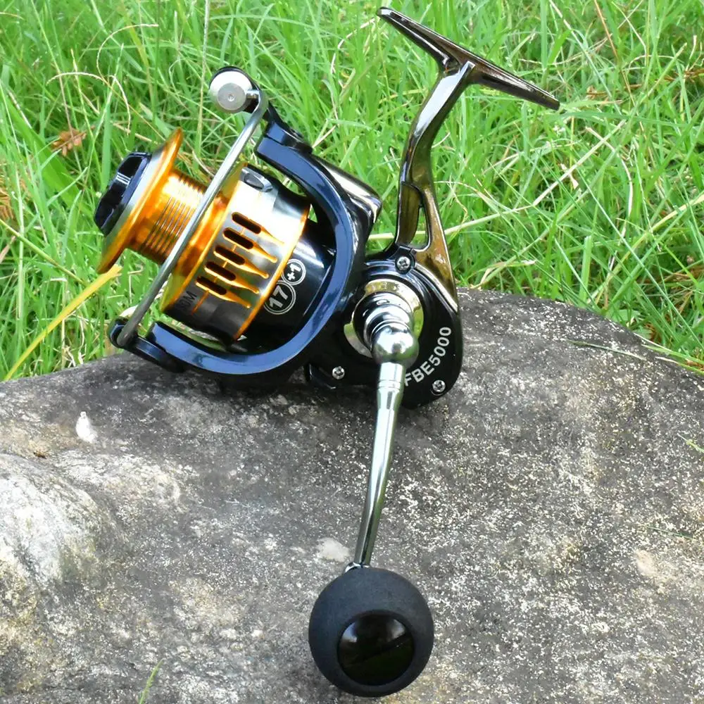 

Spool Gear Metal Rocker Spinning Wheel Fishing Reel Alloy Black 17+1BB Fishing Wheel Durable
