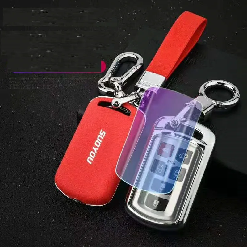 Чехол из натуральной кожи с оцинкованным сплавом для автомобильного ключа чехол