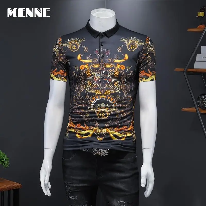 

MENNE 2021 new summer men shirts polo shirts for men print shirt Comfortable / casual High quality mens shirt
