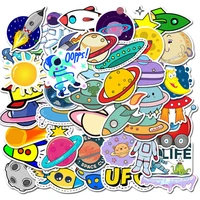 50pcs astronaut outer space planet stickers for notebook adesivos craft supplies scrapbooking material christmas sticker vintage