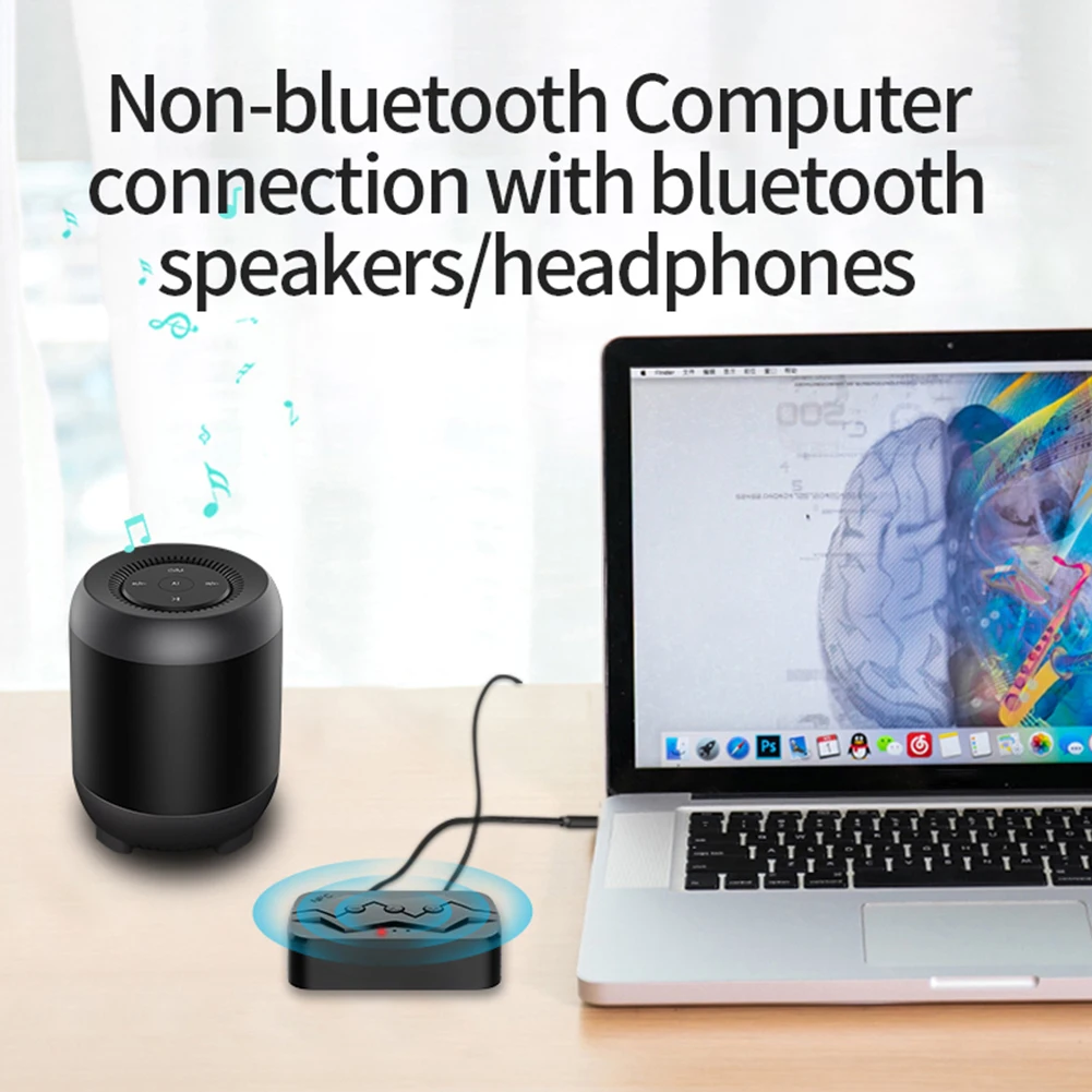 

2 in 1 5.0 Audio Transmitter Receiver 3.5mm Music Adapter Dongle NFC Handsfree Call Car Kit Support TF Playback U Disk