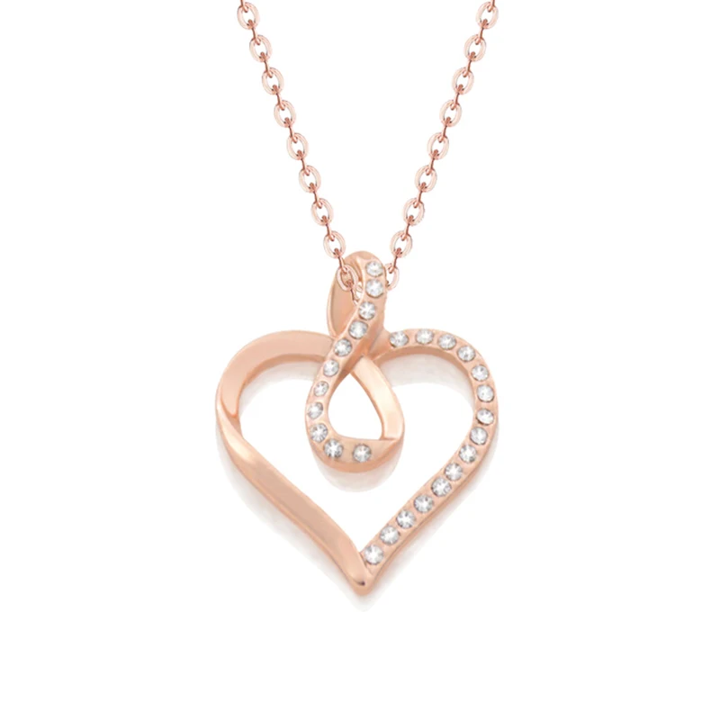 Женская цепочка с подвеской в виде сердца кристаллами | Украшения и аксессуары