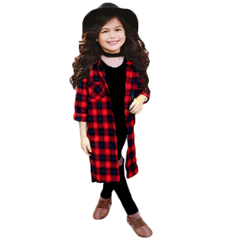 Новая Осенняя уличная модная длинная красная клетчатая куртка с жилетом