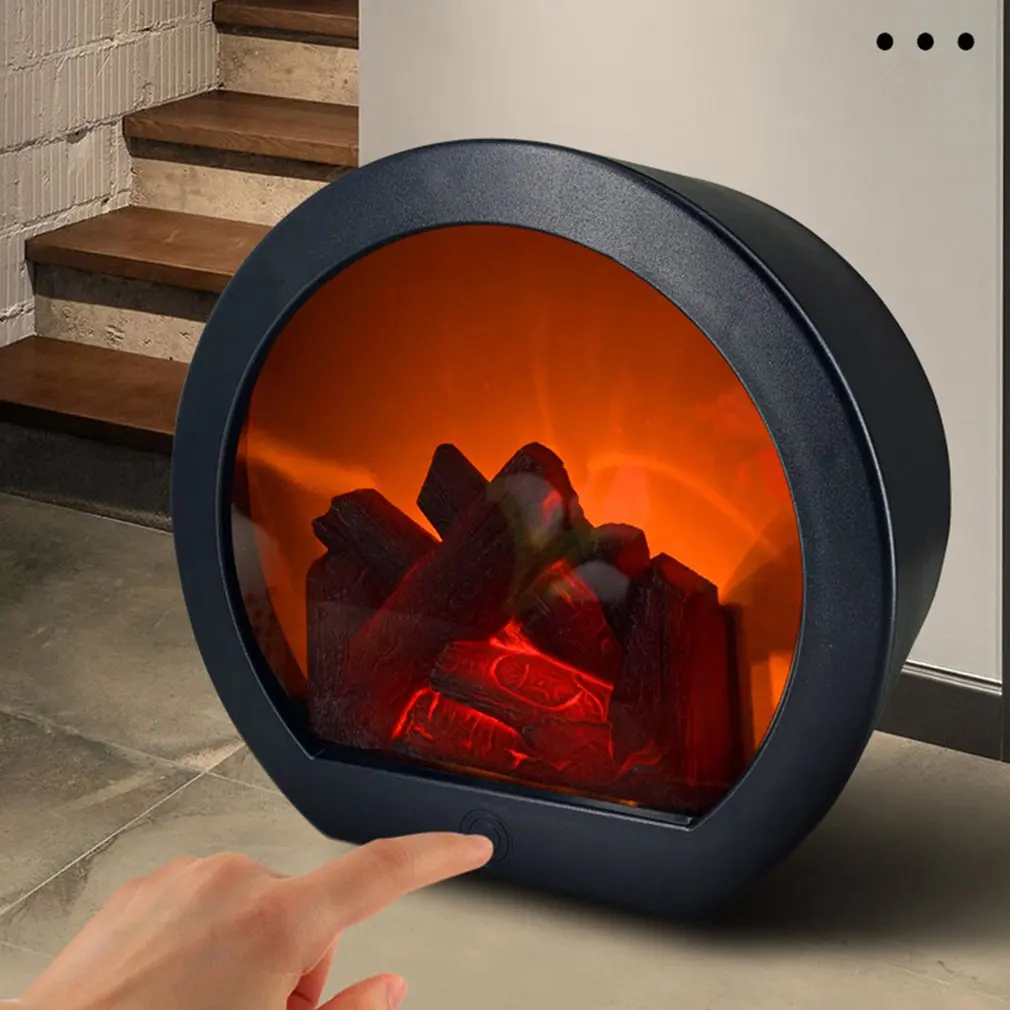 

Светодиодная имитация камина, фонари для дрова, настольные украшения, 3D Пламя с динамическим видением, сенсорный выключатель, освещение для...