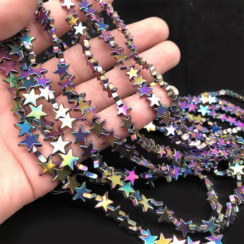 

Multicolor Hematite Stars beads Plating Natural Stone Loose Spacer bead for Jewelry Making DIY Bracelet Accessories Finding 15''