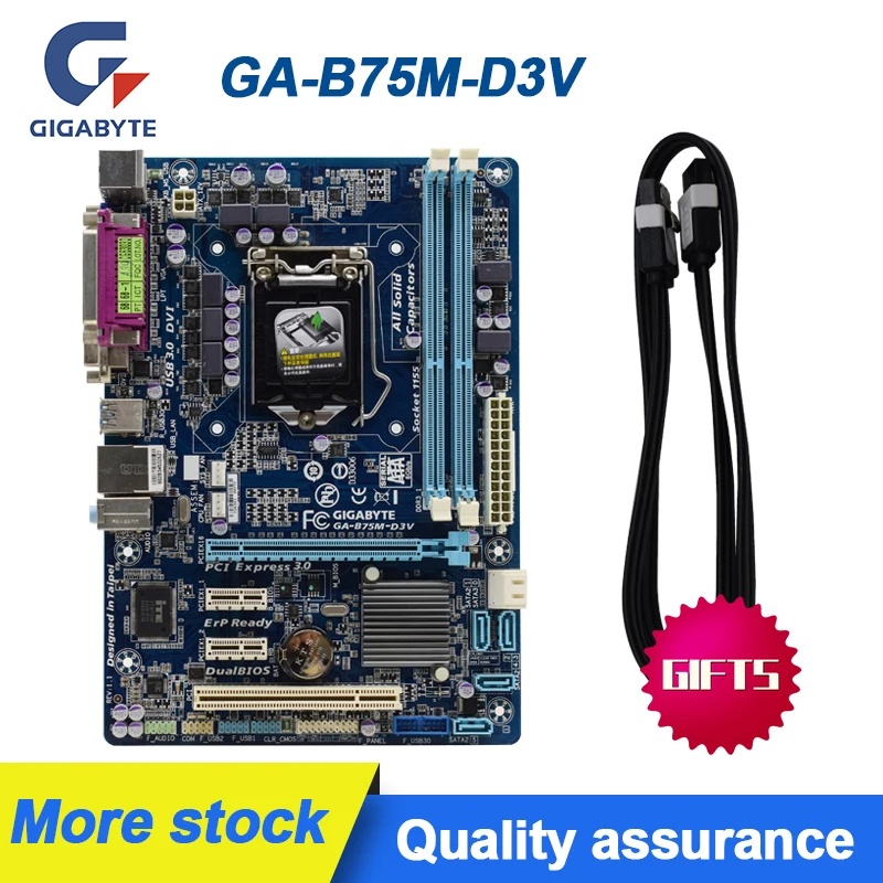 

Разъем для настольной материнской платы GIGABYTE GA-B75M-D3V, LGA 1155, DDR3, 16 ГБ ОЗУ, Intel B75 PCI-E 3,0, USB3.0, Corei3i5i7, ЦПУ Micro ATX