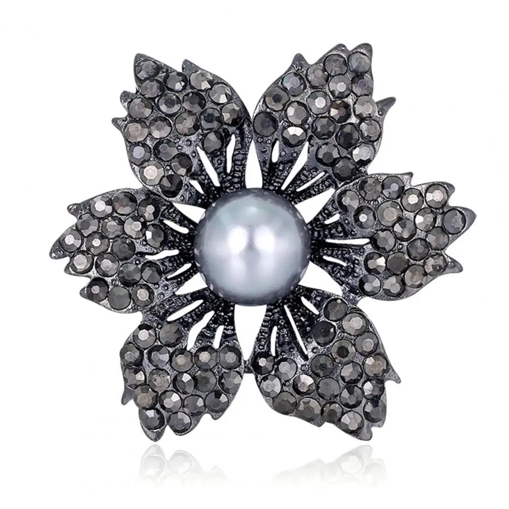 

Stylish Brooch Delicate Retro Female Flower Rhinestone Brooch Brooch Badge Badge Pin