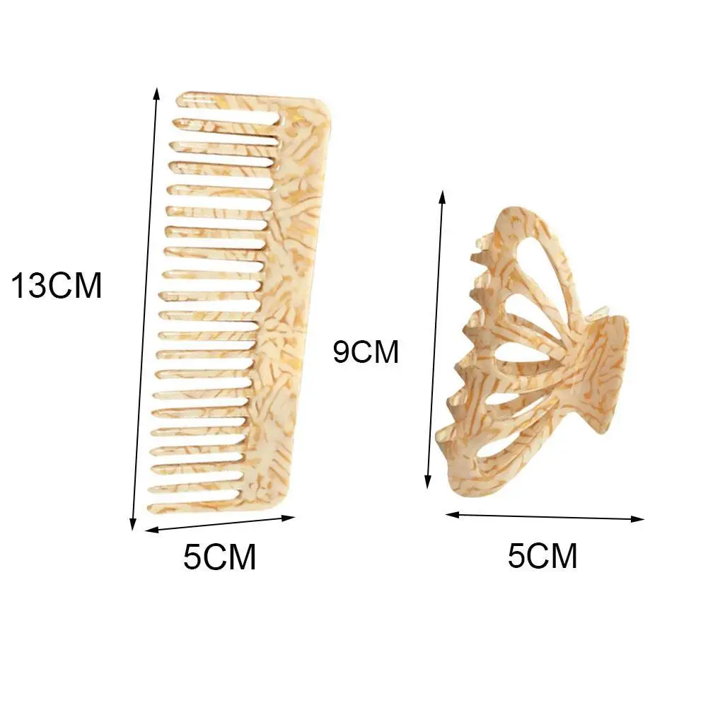 

Fashion Acetate Print Hairpins Hair Clip Crab Hair Claws Clamp For Women Anti-static Massage Hair Combs Hair Styling Kits