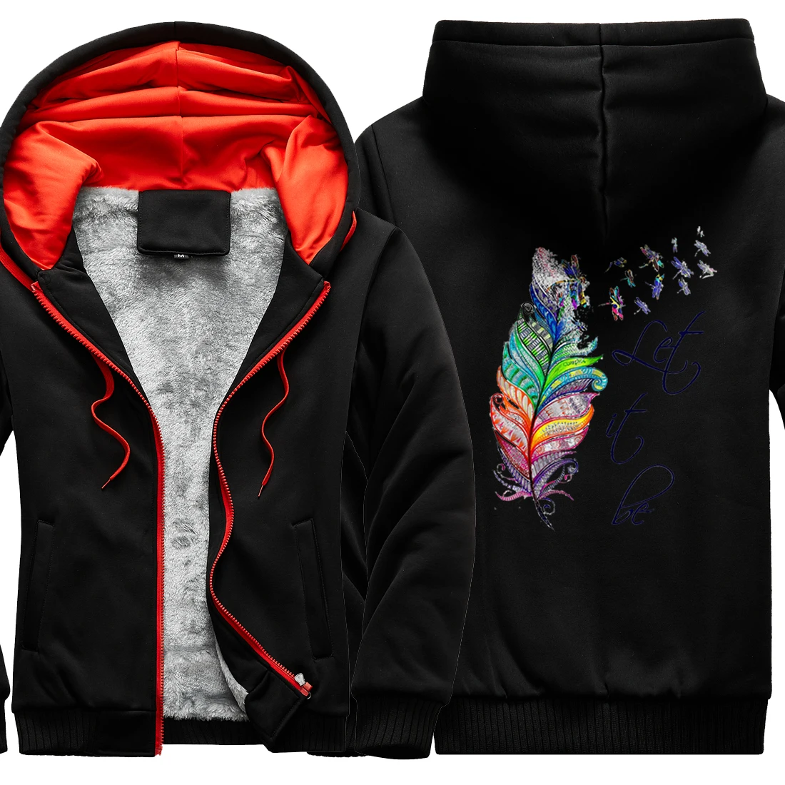 

Let It Be Printing Camouflage Mens Raglan Thicken Jackets Keep Warm Winter Hip Hop Male Clothing Tops Zipper moletom masculino