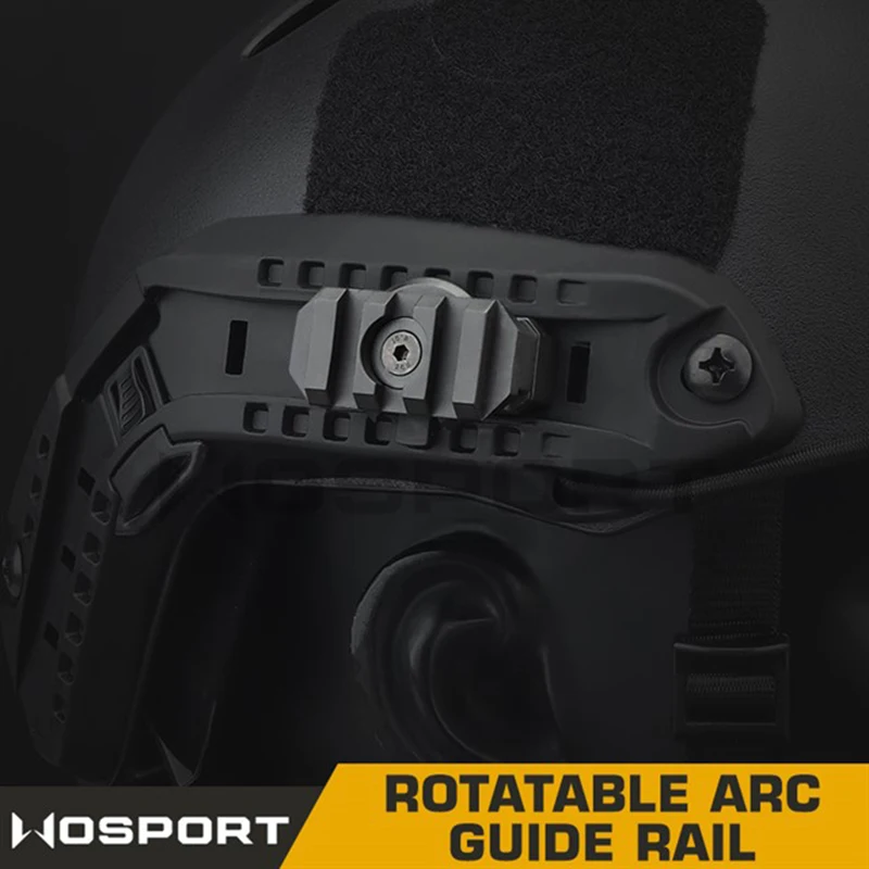 

Wosport Tactical Helmet ARC linear guide rail 360 Degrees ratation With A Single Guide Rail Adapted To 19mm Fast