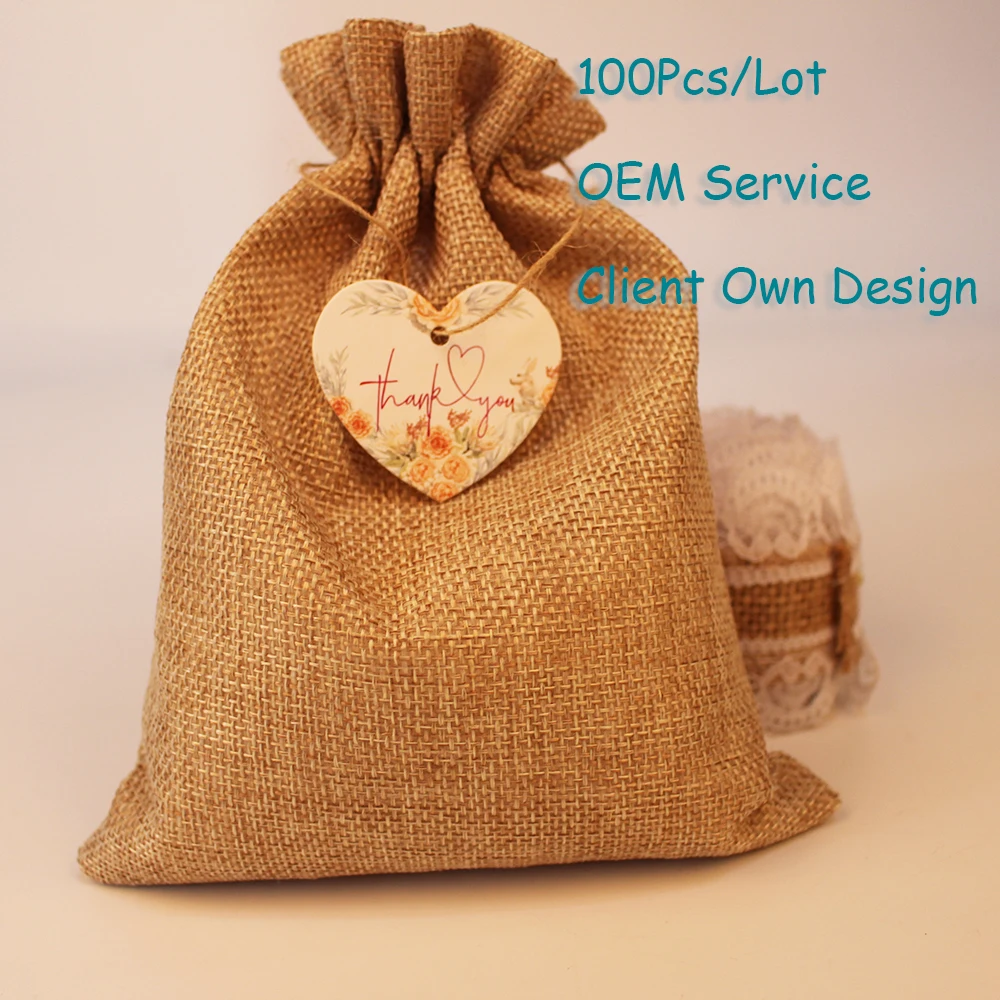 Бирка для сумки из органзы натуральная бирка мешковины белая/коричневая/черная