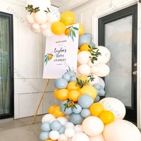 92pcs matte lemon balloon garland wedding doubled cream peach white gray arch kit diy baby shower birthday party decorations