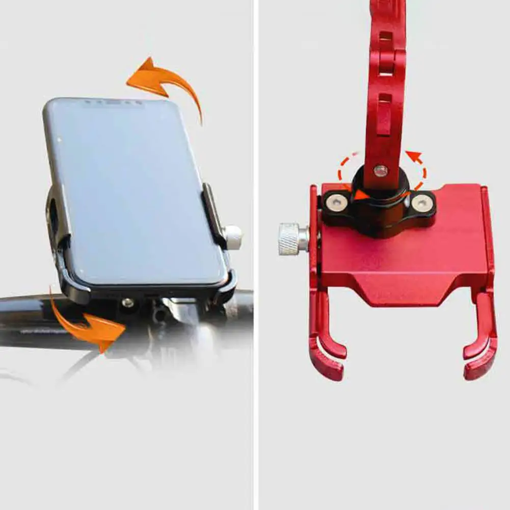 

Phone Holder Anti-slid Angle Adjustable Aluminium Alloy Strong Clamping Anti-shock 360 degree rotatable Phone Stand for Cycling