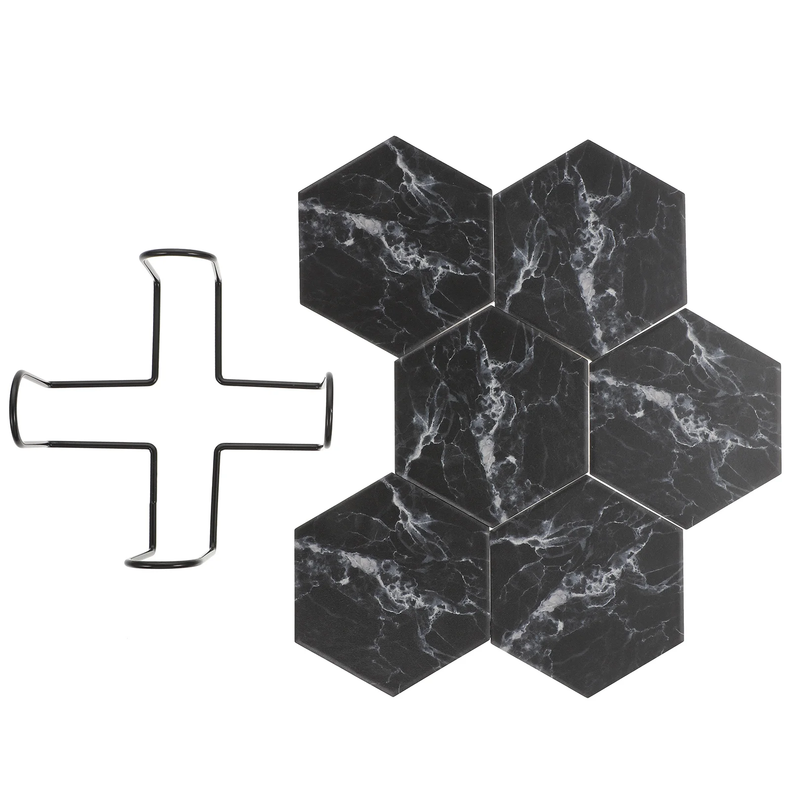 

6 шт. изолированные керамические подставки для обеденных столов, шестиугольные подставки для чашек (разные цвета)