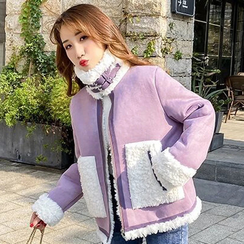 2022 New Autumn Thick Wool Warm Coat Women Casual Fleece Jacket Loose Lady Fur Coat Student Clothes Korean Style Lambswool