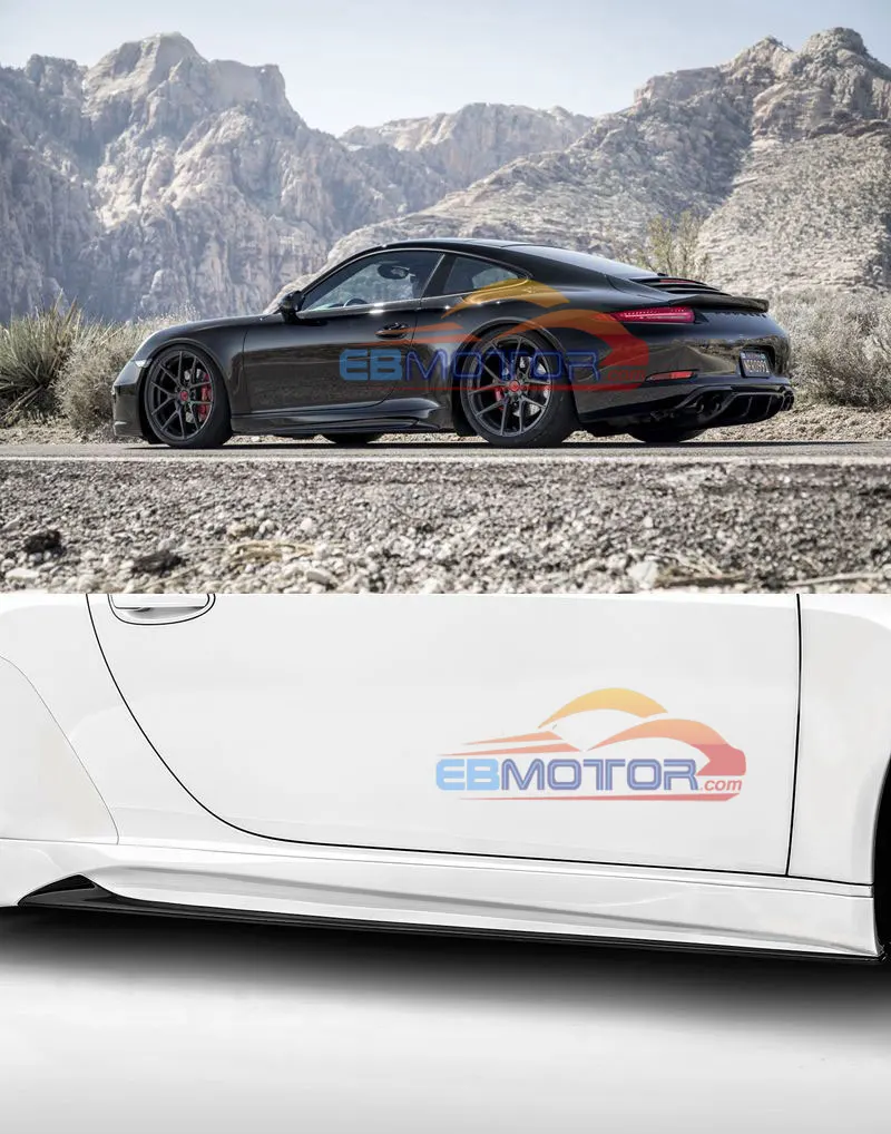 VRSTNR V-GT стиль реального углеродного волокна боковые юбки 1 пара для Porsche 911 991 2013-2016