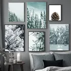 Зимний Снежный лес настенные картины пейзаж живопись холст Nordic Плакаты и печать, Картина Настенная эстетическое украшение комнаты