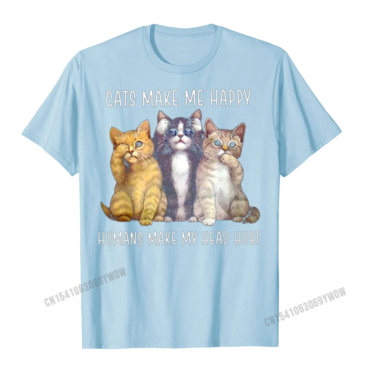 Футболка мужская хлопковая с принтом кошки сделай меня счастливым