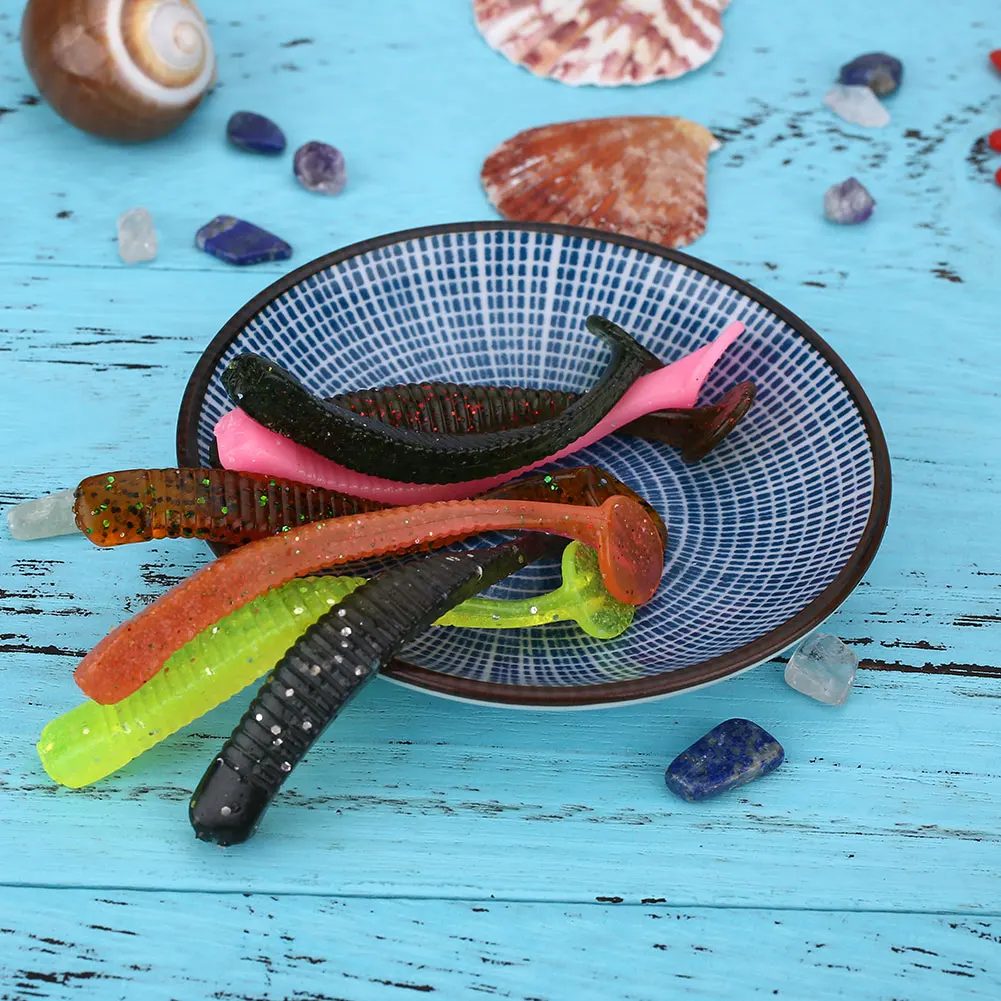 5 шт. искусственная рыболовная Мягкая приманка черви рыболовные снасти|Наживки