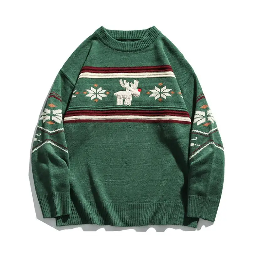

Рождественский свитер для мужчин, Забавный Рождественский свитер с принтом оленей, Мужской Зимний пуловер с круглым вырезом, свитеры, джемперы, топы w2198