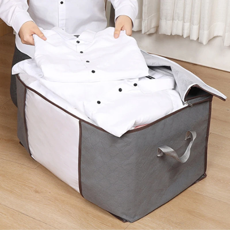 

Large Capacity Storage Bag Foldable Dust-Proof Organizer for Comforters, Blankets, Bedding, Clothes Foldable with Sturdy Zipper