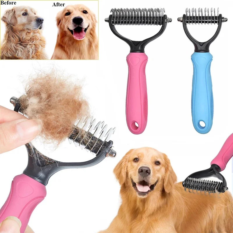 

Cat Dog Hair Removal Comb Pets Fur Knot Cutter Double Sided Long Hair Curly Comb Grooming Shedding Tools Pet Products Suppliers