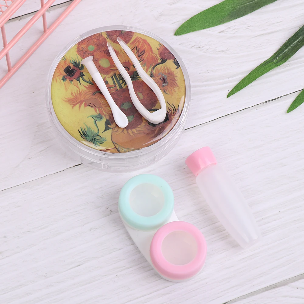 Мини мраморная полоса модный винтажный Чехол для контактных линз с масляной