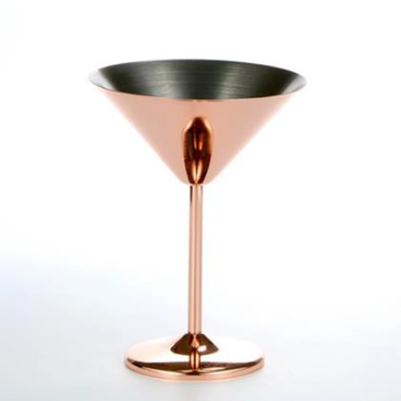 Однослойный бокал для коктейлей 220 мл медный мартини нержавеющая сталь 304 с
