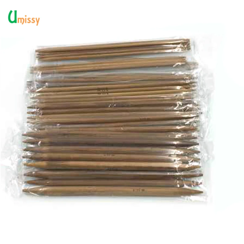 Двойная Точка Вязание Бамбуковые Иглы Ткачество 15 Размеры 5 шт./Размер 75 шт./компл.