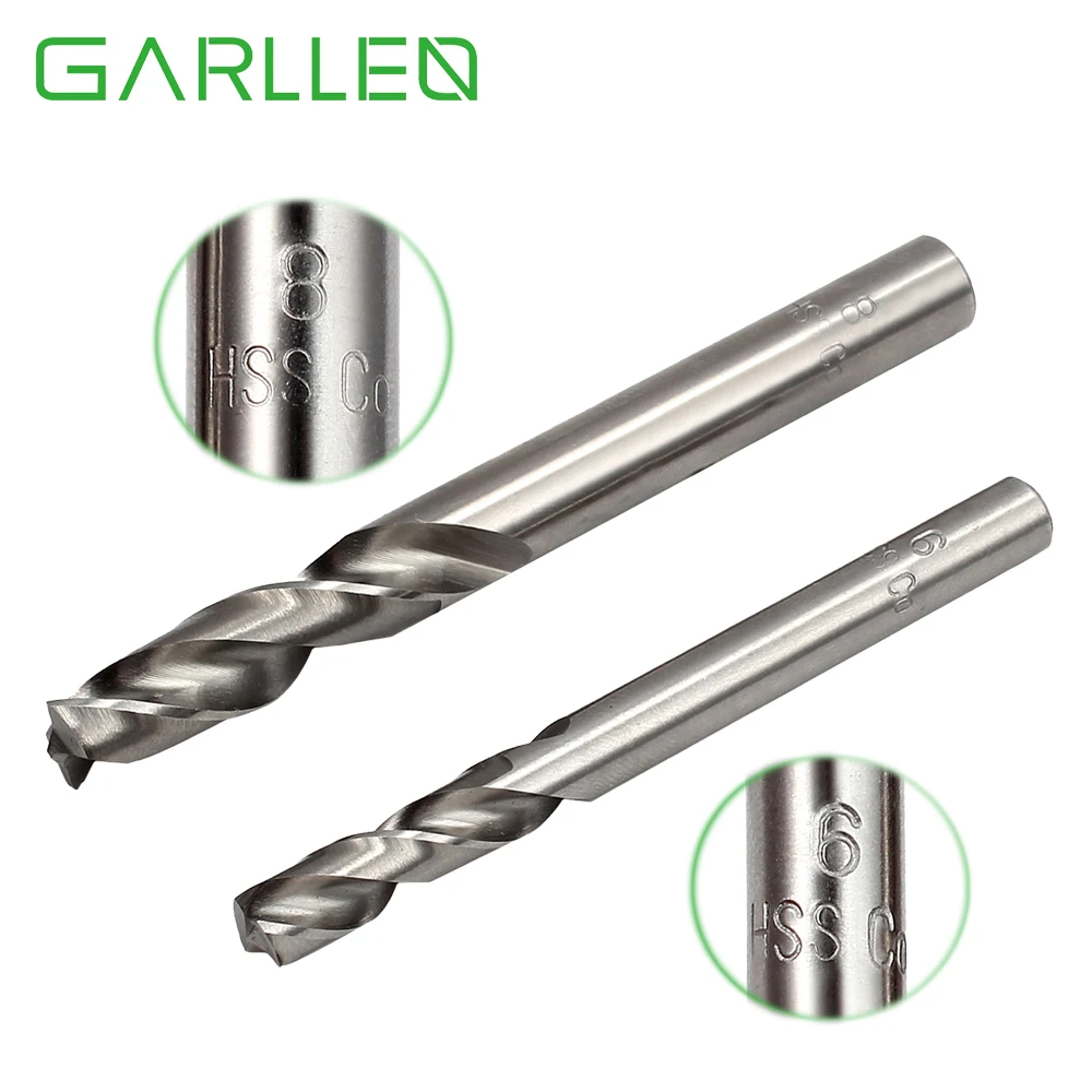 GARLLEN 6/8mm HSS CO Cobalt Spot Weld Drill Bit Electric Drill Metal Hole Grooving Drill Saw Carpenter Bit Kit Woodworking Tool