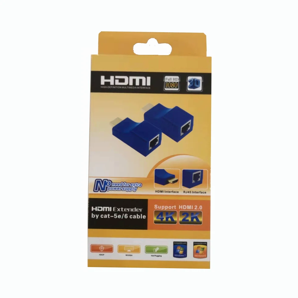 1080P HD 4K RJ45 порты локальной сети HDMI-совместимый удлинитель до 30 м CAT5e / 6 UTP сетевого