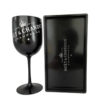 black champagne glass cocktail flutes goblet plastic whiskey cups with a servicer plate