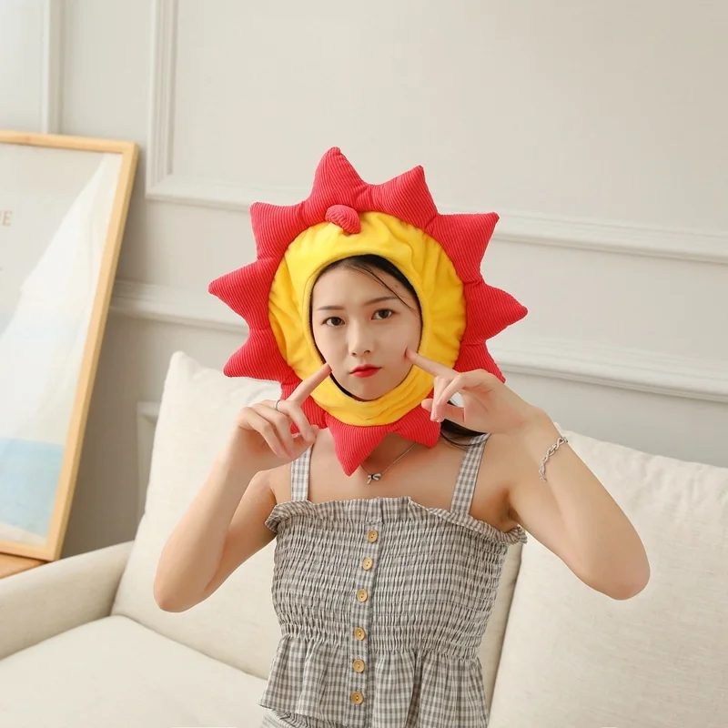 

Подсолнух Лев головной убор шляпа плюшевый головной убор фото реквизит мультяшный головной убор