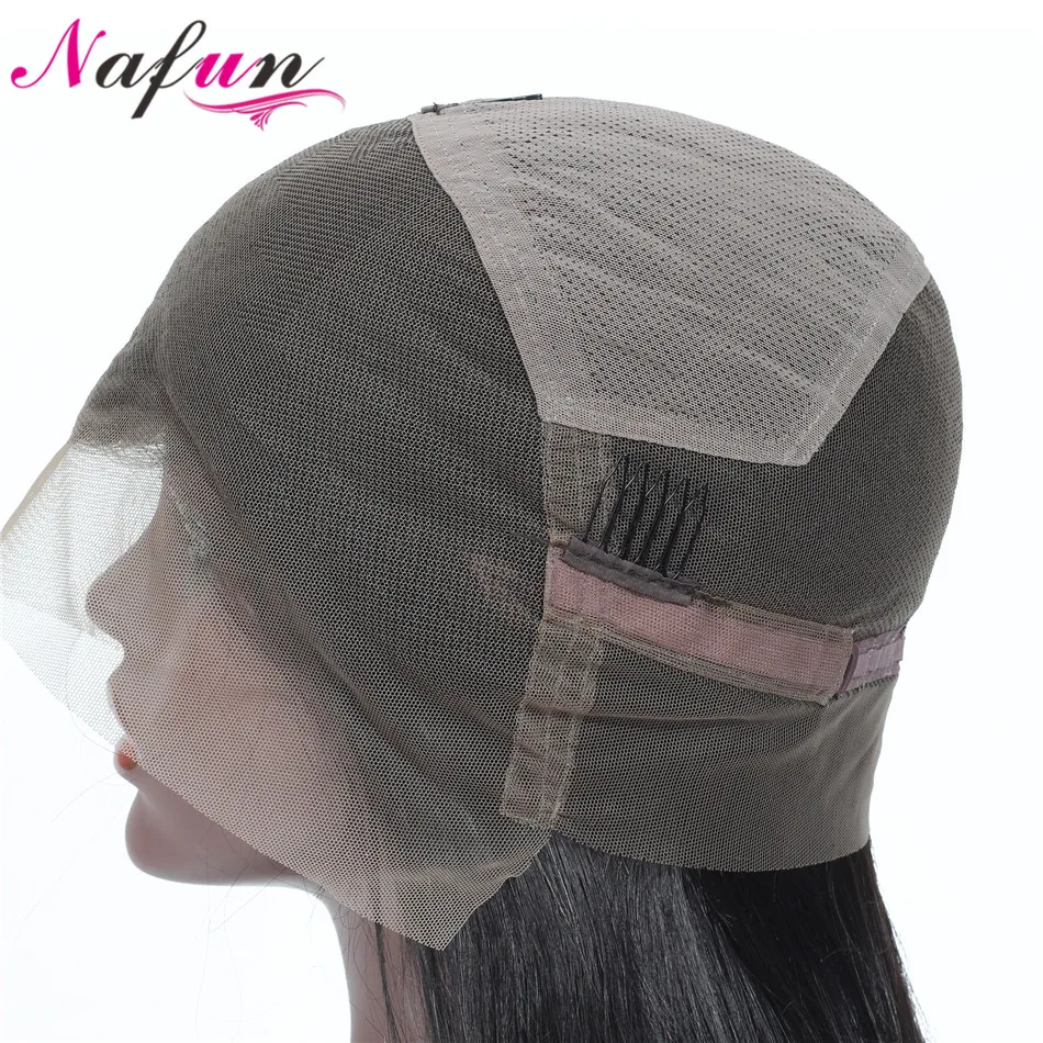 NAFU прямые переплетенные полные парики человеческих волос шнурка предварительно