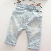 bbd toddler pants new summer girls hole denim leisure washed cotton solid knee length kids best selling 2 7 years clothes