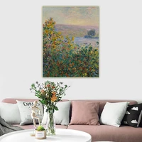 citon claude monet%e3%80%8aflowers beds at vetheuil%e3%80%8bcanvas art oil painting artwork picture wall background decor home indoor decoration