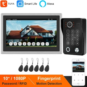 homefong wifi video door phoneworks alexatuya home ip intercom system10 inch touch screenfinfgerprint keypad doorbell camera free global shipping