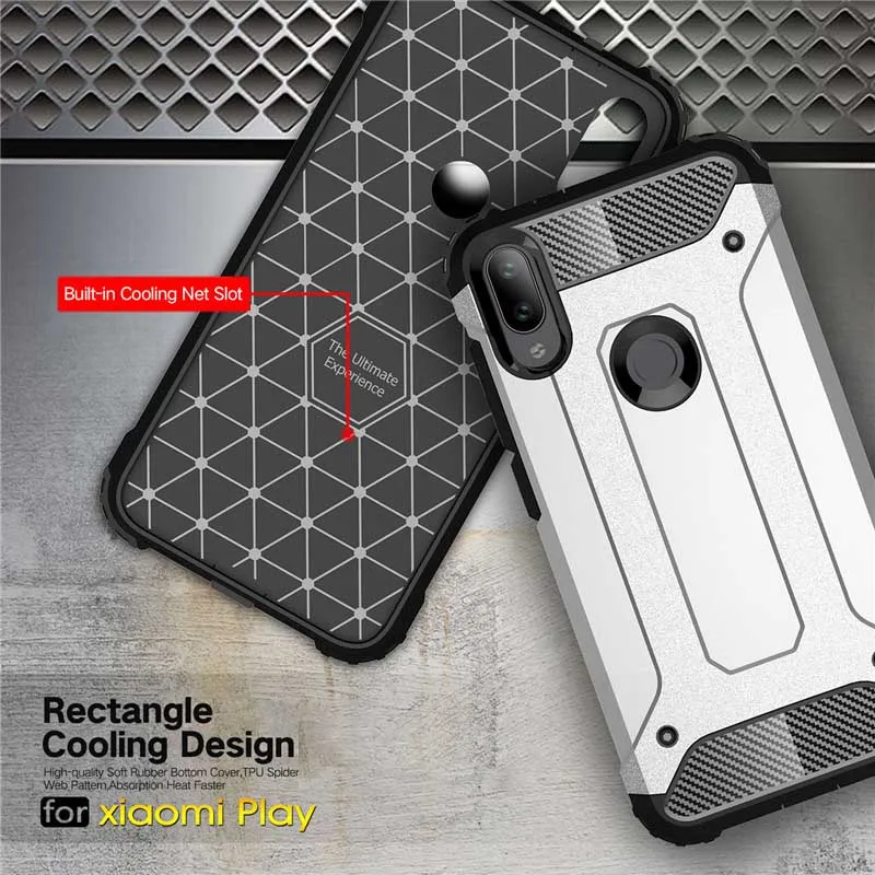 Whyes чехол для Xiaomi Mi Play Чехлы TPU Мягкий + PC силиконовый ударопрочный протектор Броня