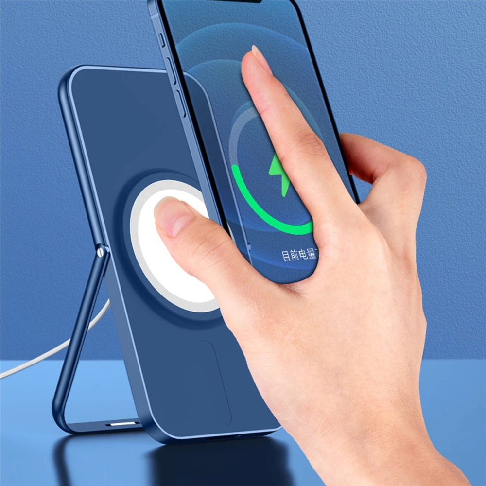 The Foldable Metal Wireless Charger Holder Fast Charging Mount Desktop Bracket for Phone Wireless Charging Accessories