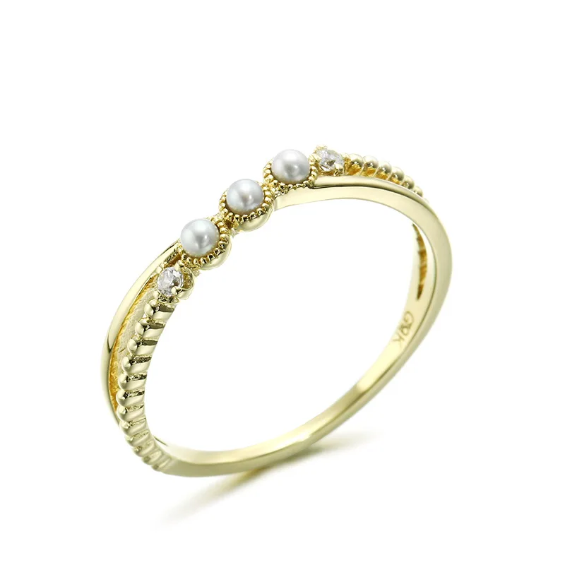 

Простое Элегантное жемчужное циркониевое ожерелье с подвеской из натурального твердого золота 9K для женщин высококлассное повседневное о...