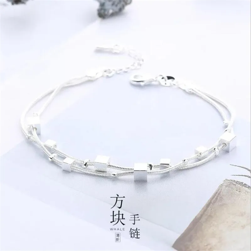 Женский многослойный браслет из серебра 925 пробы SB21|bracelet fashion|fashion braceletpersonalized bracelet